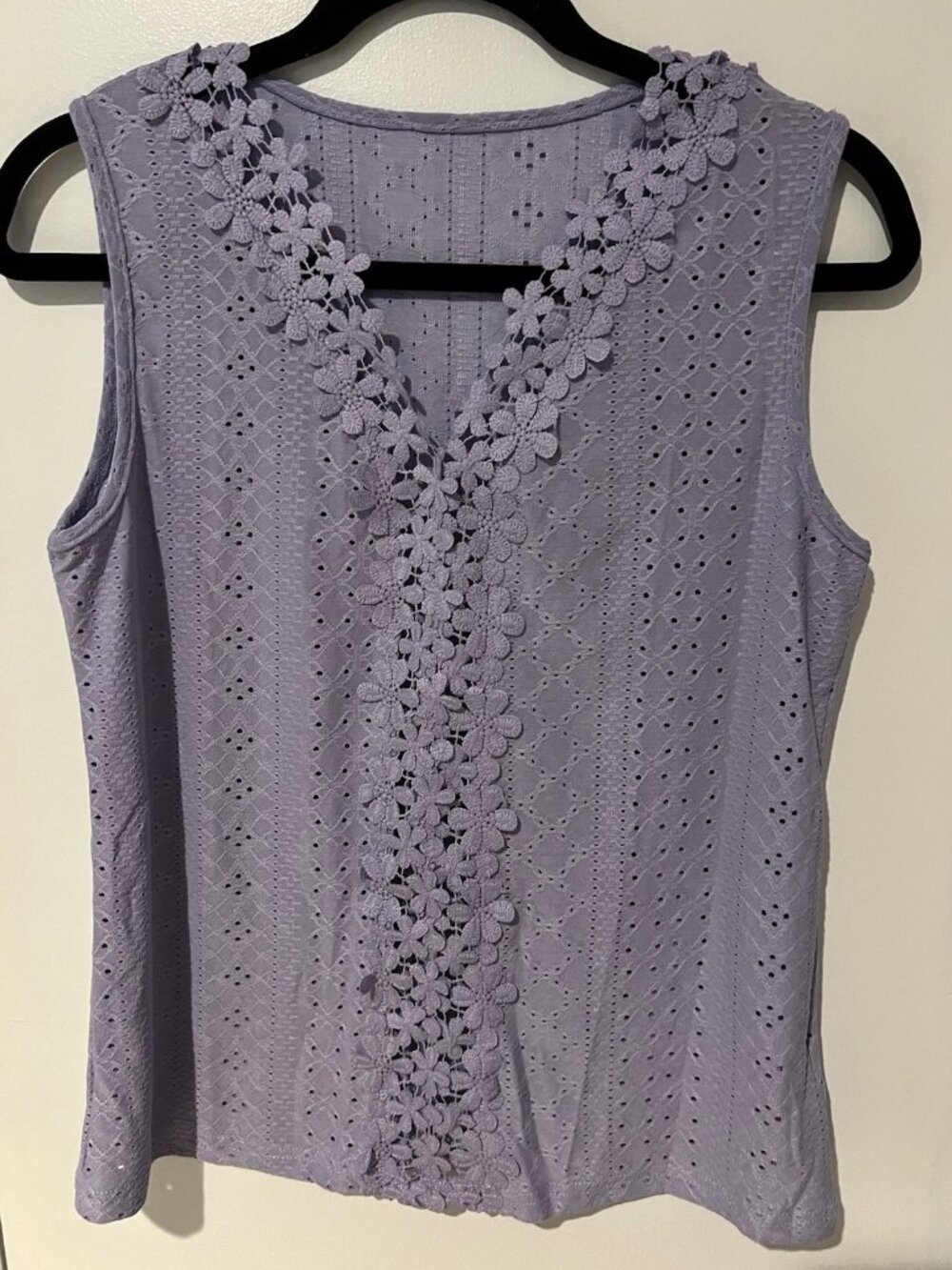 Shein Purple Women's Lace Panel Tank Top Size Small Sleeveless